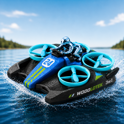 Wodolotek™ | Zdalnie Sterowany Pojazd 3w1 – Lata, Pływa i Driftuje